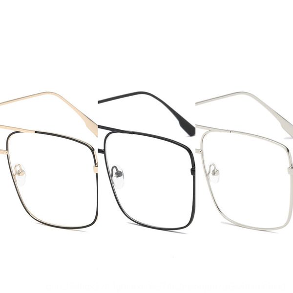double beam square female myopia myopia metal large glasses frame square frame plain glasses male, Silver 
double beam square female myopia myopia metal large glasses frame square frame plain glasses male, Silver