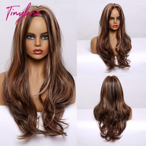 tiny lana long black brown to gloden with highlights honey wavy wig middle part synthetic wigs for women cosplay heat resistant
tiny lana long black brown to gloden with highlights honey wavy wig middle part synthetic wigs for women cosplay heat resistant