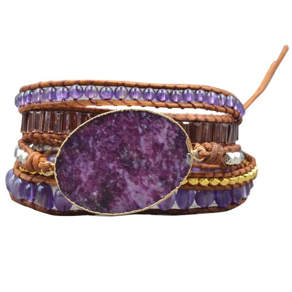 women leather bracelet unique mixed natural stones gilded stone charm 5 strands wrap bracelets handmade boho bracelet, Golden;silver
women leather bracelet unique mixed natural stones gilded stone charm 5 strands wrap bracelets handmade boho bracelet, Golden;silver