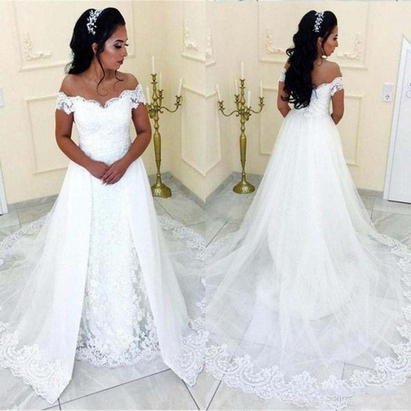 plus size overskirts wedding dresses off shoulder arabic african country bridal gowns count train lace appliques elegant wedding dress, White
plus size overskirts wedding dresses off shoulder arabic african country bridal gowns count train lace appliques elegant wedding dress, White