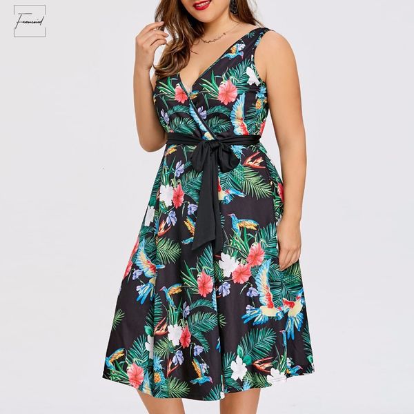 size vintage dresses midi hawaiian plus boho women sleeveless v neck robe elegant party belted vestido 5xl designer clothes, Black;gray
size vintage dresses midi hawaiian plus boho women sleeveless v neck robe elegant party belted vestido 5xl designer clothes, Black;gray