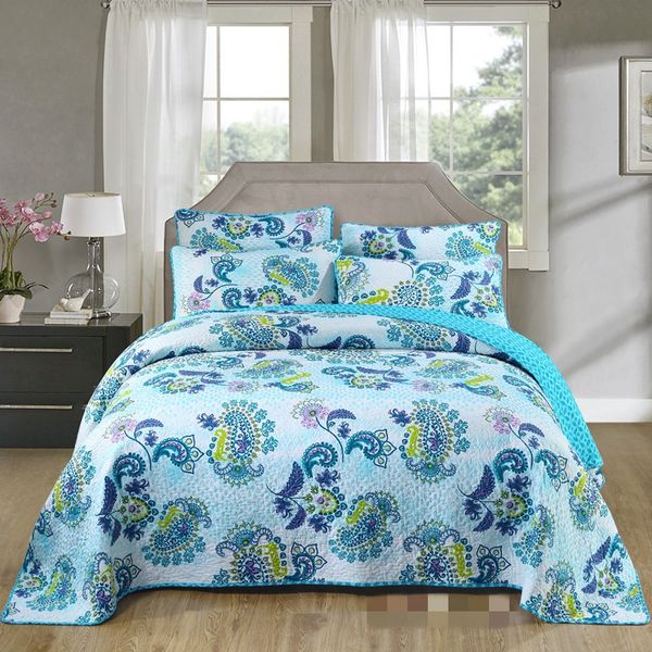 100%cotton 3pcs american printing turquoise patchwork quilt colcha full/ size european cotton clip bed cover
100%cotton 3pcs american printing turquoise patchwork quilt colcha full/ size european cotton clip bed cover
