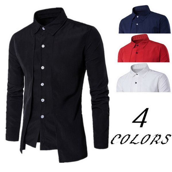 2019 men's shirt slim solid fake two piece business dress shirts formal evening dress men's black long-sleeved shirt blouse, White;black
2019 men's shirt slim solid fake two piece business dress shirts formal evening dress men's black long-sleeved shirt blouse, White;black