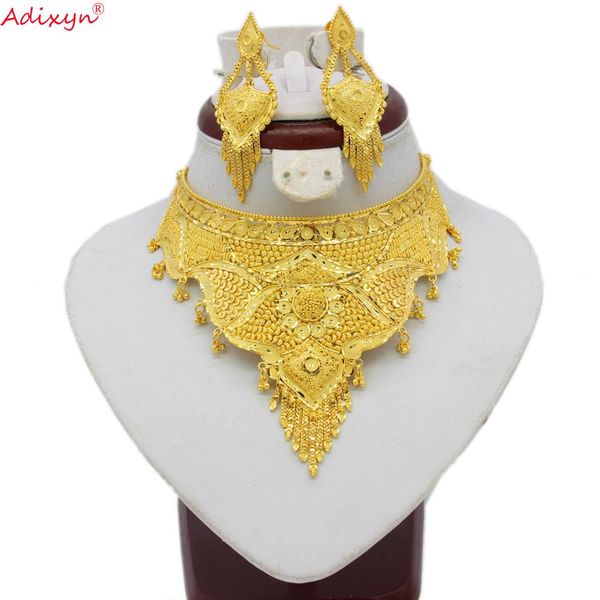adixyn indian big size jewelry sets gold color necklace/earrings for women african/dubai/arab wedding jewelry gifts n08065, Silver
adixyn indian big size jewelry sets gold color necklace/earrings for women african/dubai/arab wedding jewelry gifts n08065, Silver
