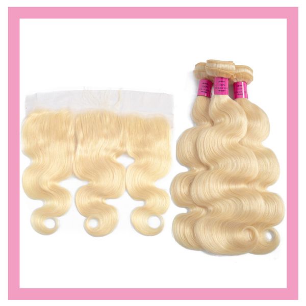 indian human hair body wave 3 bundles with 13x4 lace frontal 613# blonde color 100% human hair extensions with frontal baby hair blonde, Black;brown
indian human hair body wave 3 bundles with 13x4 lace frontal 613# blonde color 100% human hair extensions with frontal baby hair blonde, Black;brown