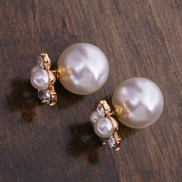two-sided crystal rhinestone faux pearl ear studs earrings women jewelry, Golden
two-sided crystal rhinestone faux pearl ear studs earrings women jewelry, Golden