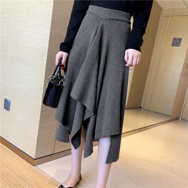 streetwear long skirts womens high waist asymmetrical knitted skirts ladies autumn winter elegant jupe femme, Black
streetwear long skirts womens high waist asymmetrical knitted skirts ladies autumn winter elegant jupe femme, Black