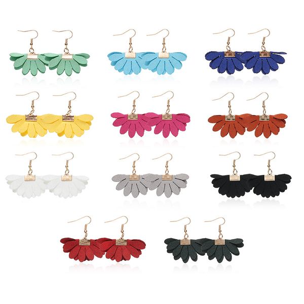 3.5*3cm fashion flower leather earrings for women candy color cute fan shaped dangle earrings girls party wedding jewelry christmas presents, Silver
3.5*3cm fashion flower leather earrings for women candy color cute fan shaped dangle earrings girls party wedding jewelry christmas presents, Silver
