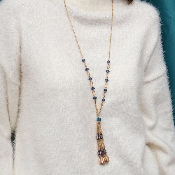 vintage retro long sweater chains beaded tassels pendant necklace clothing jewelry, Silver
vintage retro long sweater chains beaded tassels pendant necklace clothing jewelry, Silver