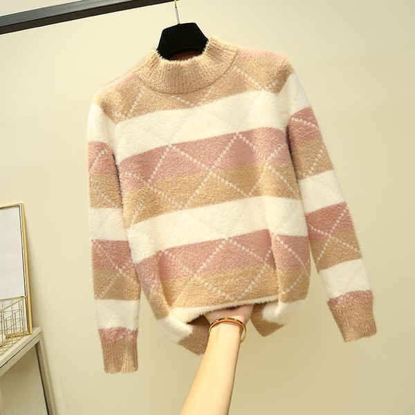 o-neck stripe fashion female warm loose knitted sweater pullover autumn knitwear sueter mujer long sleeve women new 2019 woman, White;black
o-neck stripe fashion female warm loose knitted sweater pullover autumn knitwear sueter mujer long sleeve women new 2019 woman, White;black