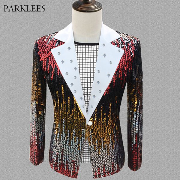 mens sequin suit jacket slim fit stylish diamond dress tuexdo blazer stage party dance singer nightclub costume blazer masculino, White;black
mens sequin suit jacket slim fit stylish diamond dress tuexdo blazer stage party dance singer nightclub costume blazer masculino, White;black