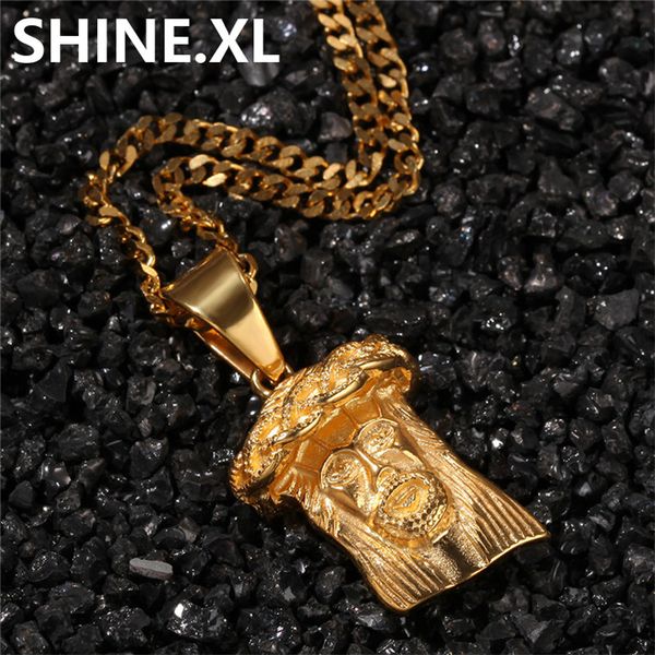 gold chain stainless steel jesus avatar pendant necklace with rope chain mens hip hop jewelry, Silver
gold chain stainless steel jesus avatar pendant necklace with rope chain mens hip hop jewelry, Silver