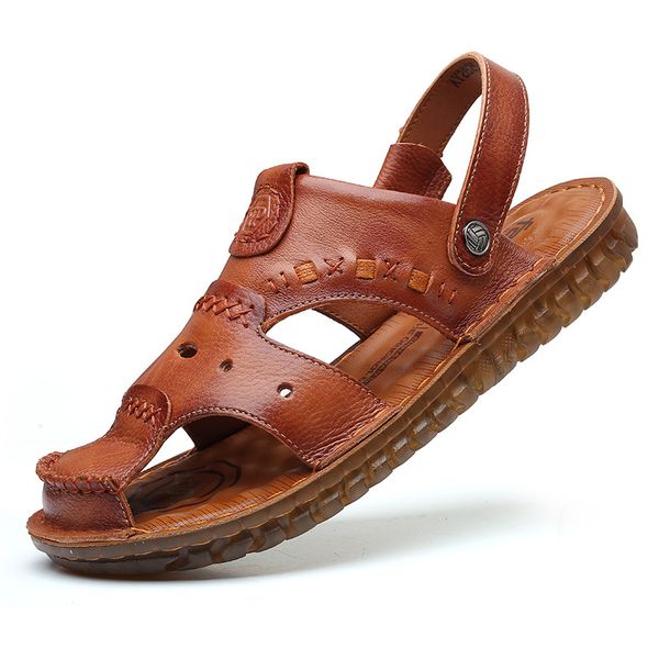 comfortable genuine leather men's sandals cool fashion solid soft man shoes breathable summer shoes man flats, Black
comfortable genuine leather men's sandals cool fashion solid soft man shoes breathable summer shoes man flats, Black
