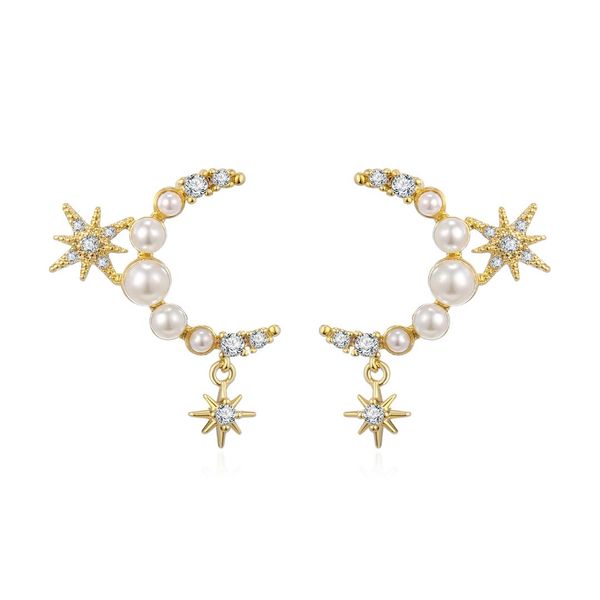 pearl zircon moon star pendant earring for women gold silver color copper stud earring fashion jewelry pendientes mujer 2019, Golden;silver
pearl zircon moon star pendant earring for women gold silver color copper stud earring fashion jewelry pendientes mujer 2019, Golden;silver