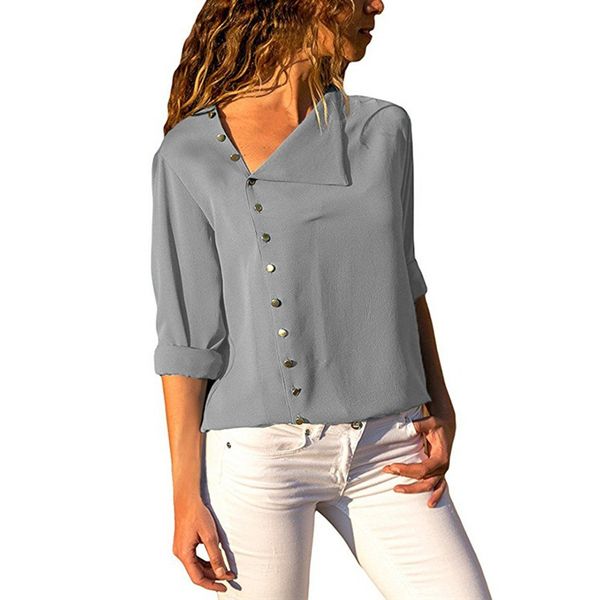 new style, fashionable buttons, irregular buttons, long sleeved blouse, blouse, shirt 0977, White
new style, fashionable buttons, irregular buttons, long sleeved blouse, blouse, shirt 0977, White