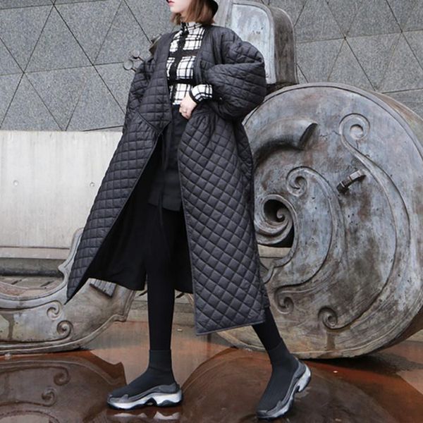 cotton coat parkas lantern long sleeve lace up high waist long coats women's korean vintage coat, Black
cotton coat parkas lantern long sleeve lace up high waist long coats women's korean vintage coat, Black