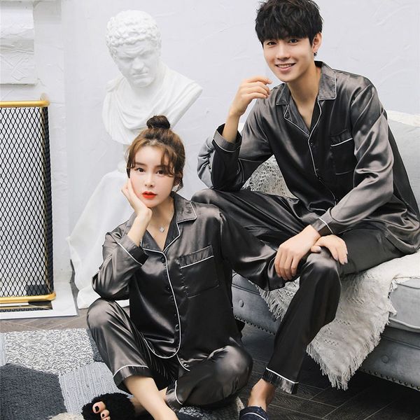 2019 fashion long sleeved pajama sets satin pajama sets for couple home suit spring sleepwear, Blue;gray
2019 fashion long sleeved pajama sets satin pajama sets for couple home suit spring sleepwear, Blue;gray