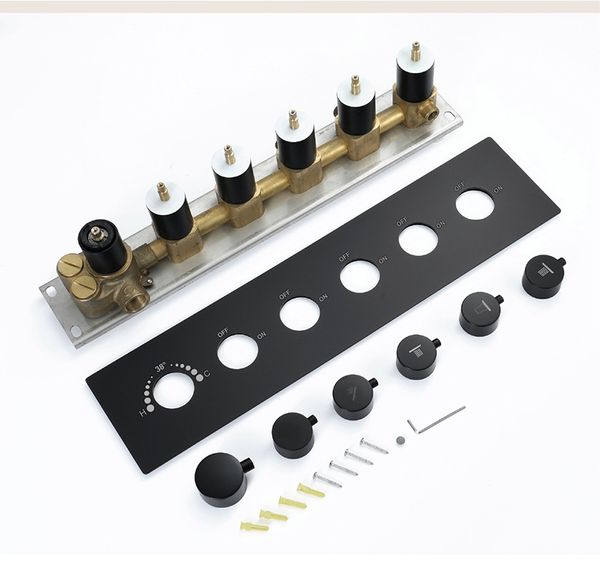 5 functions high flow 70l/min multi function shower mixer valve concealed shower set accessory thermostatic black showerhead controller
5 functions high flow 70l/min multi function shower mixer valve concealed shower set accessory thermostatic black showerhead controller