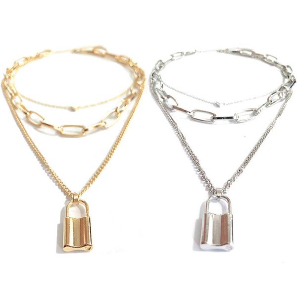 multi layer lover heart lock pendant choker necklace punk padlock heart chain necklace on neck couple wedding jewelry, Silver
multi layer lover heart lock pendant choker necklace punk padlock heart chain necklace on neck couple wedding jewelry, Silver