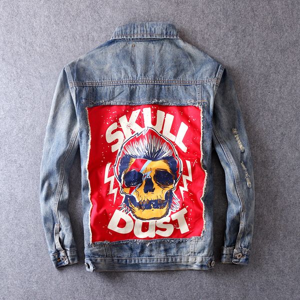 men's denim jackets printing skull hip hop autumn new trend personality fashion patch clothes man's denim jacket, Black;brown
men's denim jackets printing skull hip hop autumn new trend personality fashion patch clothes man's denim jacket, Black;brown