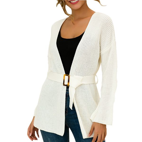 women cardigan coat sweater jacket plus size womens solid v-neck long sleeve cardigan knit with belt sweater coat #d, White
women cardigan coat sweater jacket plus size womens solid v-neck long sleeve cardigan knit with belt sweater coat #d, White