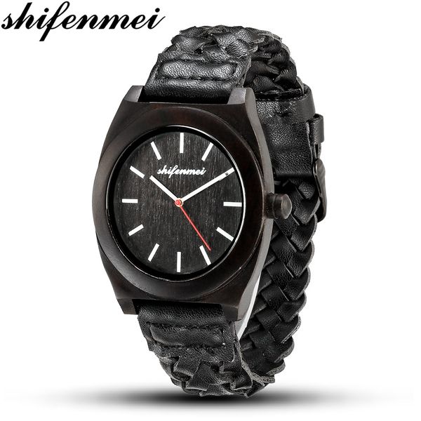shifenmei watches men wood watch creative men's natural wooden clock male leather quartz wristwatch 5550, Slivery;brown
shifenmei watches men wood watch creative men's natural wooden clock male leather quartz wristwatch 5550, Slivery;brown