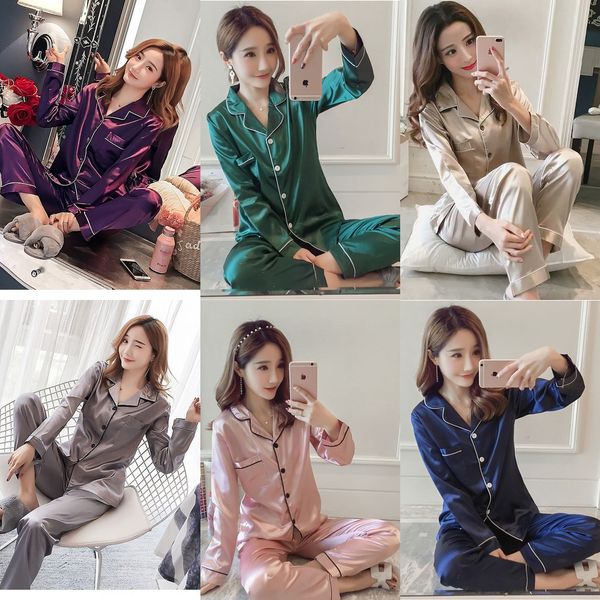 2020 simulation pajamas autumn home wear women's thin pajamas imitation silk long sleeve ice silk home wear two-piece suit, Blue;red
2020 simulation pajamas autumn home wear women's thin pajamas imitation silk long sleeve ice silk home wear two-piece suit, Blue;red