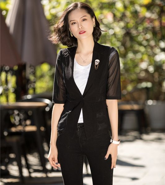spring summer fashion black blazers women half sleeve jackets ladies work wear office uniform designs, White;black
spring summer fashion black blazers women half sleeve jackets ladies work wear office uniform designs, White;black