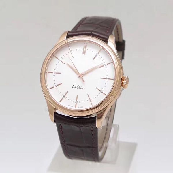 4 style luxury mens watches 50505 cellini 3132 automatic mechanical movement 40mm dail leather strap designer watches, Slivery;brown
4 style luxury mens watches 50505 cellini 3132 automatic mechanical movement 40mm dail leather strap designer watches, Slivery;brown