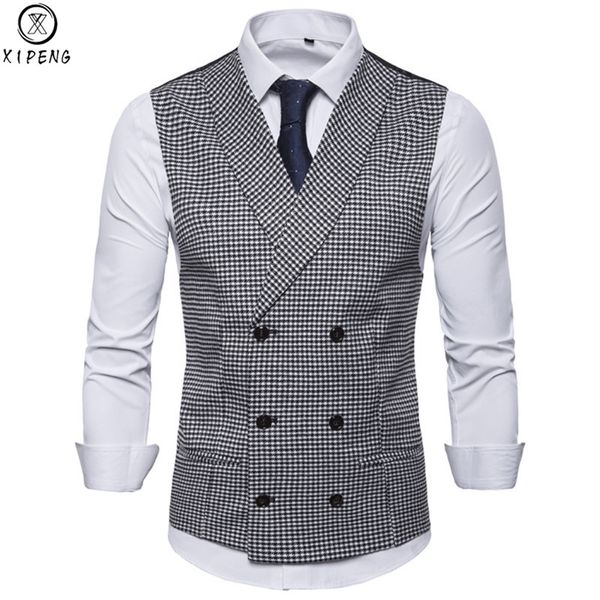 mens slim fit double breasted suit vest 2019 fashion classic houndstooth sleeveless waistcoat for men party wedding dress vests, Black;white
mens slim fit double breasted suit vest 2019 fashion classic houndstooth sleeveless waistcoat for men party wedding dress vests, Black;white