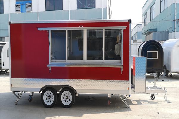 mobile food truck 480x200x240cm red