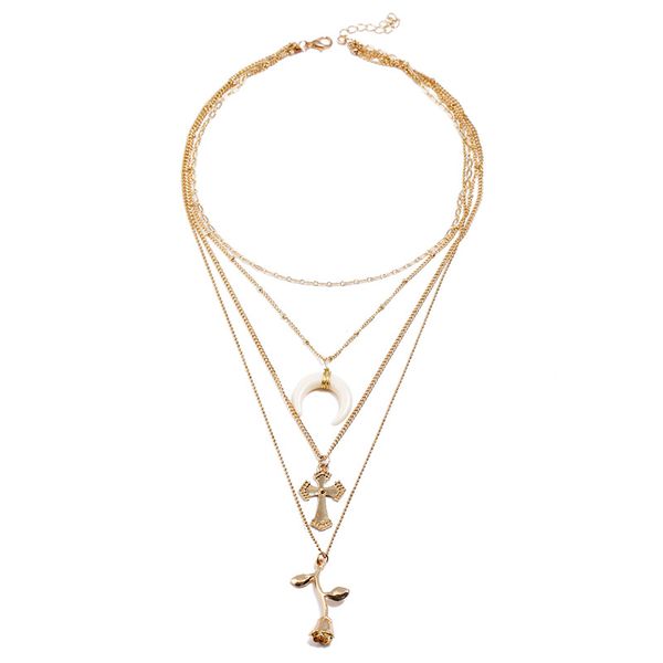 gold moon cross flower pendant women multi-layer necklace fashion personality trend exaggerated jewelry gift, Golden;silver
gold moon cross flower pendant women multi-layer necklace fashion personality trend exaggerated jewelry gift, Golden;silver