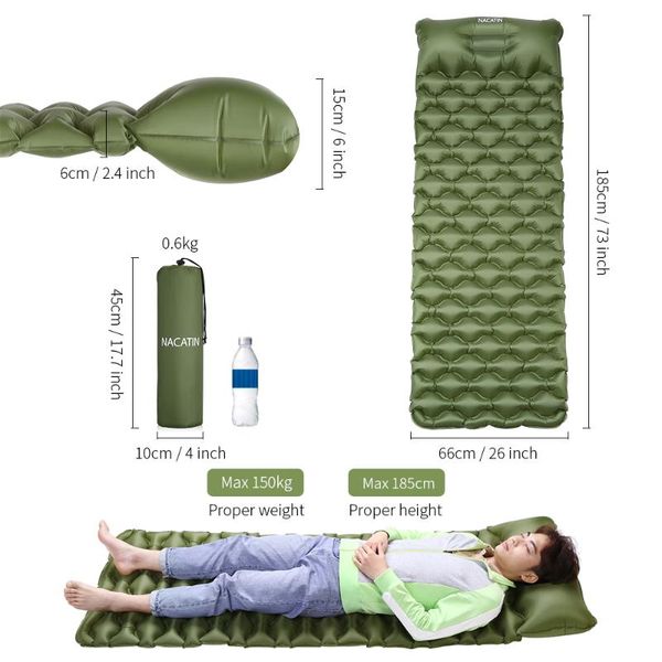ly - 75 camping sleeping bags inflatable air mattress portable sleeping pad integral pillow manual air pump camping nap 185cm
ly - 75 camping sleeping bags inflatable air mattress portable sleeping pad integral pillow manual air pump camping nap 185cm