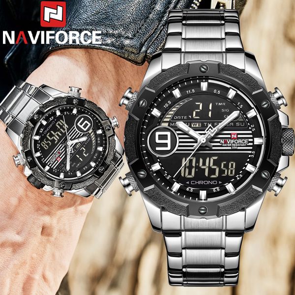 naviforce men watches waterproof led digital sport men's clock male wristwatch relogio masculino 9146, Slivery;brown
naviforce men watches waterproof led digital sport men's clock male wristwatch relogio masculino 9146, Slivery;brown