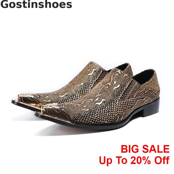 golden snakeskin printed genuine leather shoes men golden metal capped toe pointed slip-on men casual shoes oxfords, Black
golden snakeskin printed genuine leather shoes men golden metal capped toe pointed slip-on men casual shoes oxfords, Black