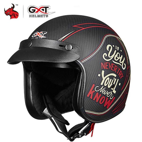 gxt carbon fiber motorcycle helmet vintage scooter half face helmet retro biker motorbike crash moto with visor
gxt carbon fiber motorcycle helmet vintage scooter half face helmet retro biker motorbike crash moto with visor