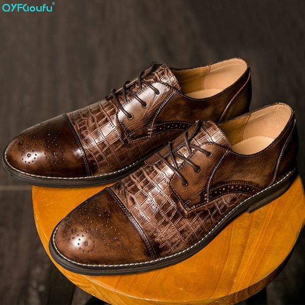 qyfcioufu men's genuine leather formal shoes lace up dress shoes oxfords fashion retro elegant work brogue, Black
qyfcioufu men's genuine leather formal shoes lace up dress shoes oxfords fashion retro elegant work brogue, Black