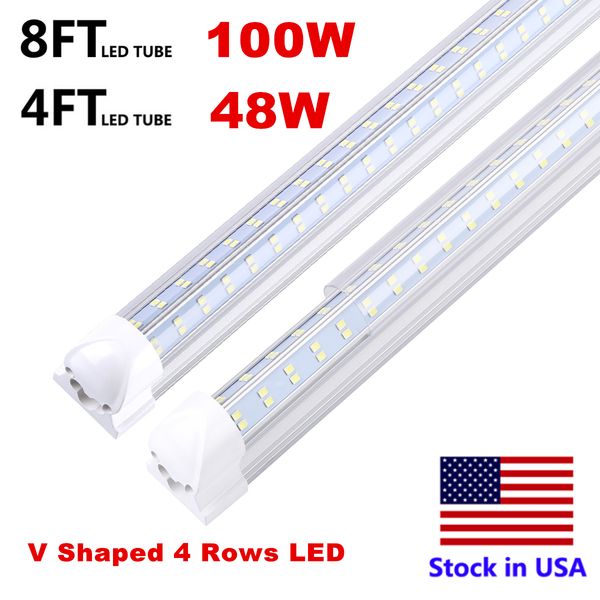 4ft 8ft LED Lights V-Shaped Integrated LED Tube Light Fixtures 4 Row LEDs SMD2835 LED Lights 100LM/W Stock in USA
4ft 8ft LED Lights V-Shaped Integrated LED Tube Light Fixtures 4 Row LEDs SMD2835 LED Lights 100LM/W Stock in USA