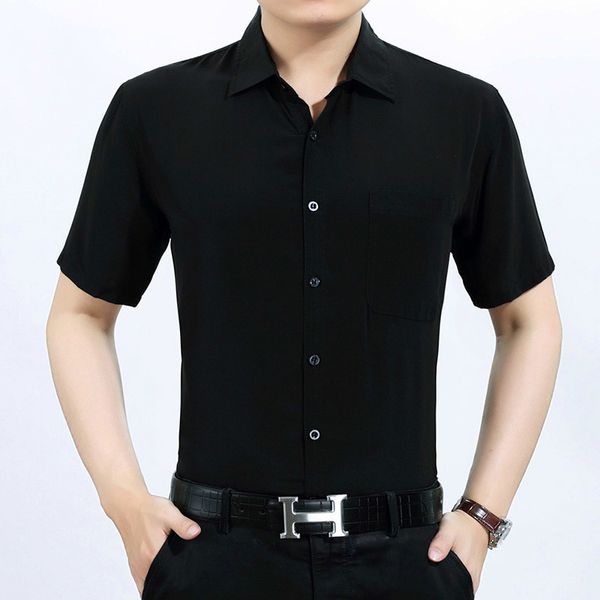 summer real silk shirt men short sleeve white shirt 2020 formal mens shirts casual slim fit camisa masculina kj1939, White;black
summer real silk shirt men short sleeve white shirt 2020 formal mens shirts casual slim fit camisa masculina kj1939, White;black