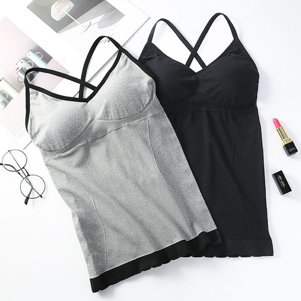 online celebrity selling cross camisole beauty back women's base slim fit seamless vest non-steel ring push up camisole, Black;white
online celebrity selling cross camisole beauty back women's base slim fit seamless vest non-steel ring push up camisole, Black;white