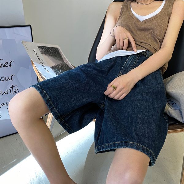 wide leg denim shorts high waist slim women 2020 hong kong style five-point pants casual loose pants 06114, Blue
wide leg denim shorts high waist slim women 2020 hong kong style five-point pants casual loose pants 06114, Blue