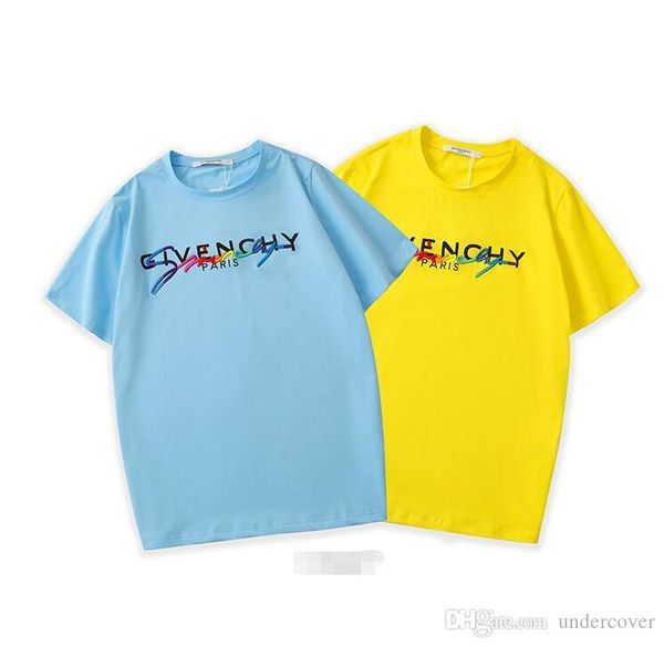 20ss luxury men women t-shirt paris embroidery signature multicolored t shirts fashion designers men clothes cotton tee uv957, White
20ss luxury men women t-shirt paris embroidery signature multicolored t shirts fashion designers men clothes cotton tee uv957, White