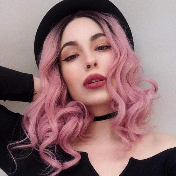 rongduoyi synthetic fiber hair wigs fashion brazilian hair short bob wave wigs lace front for women ombre pink heat fiber, Black
rongduoyi synthetic fiber hair wigs fashion brazilian hair short bob wave wigs lace front for women ombre pink heat fiber, Black