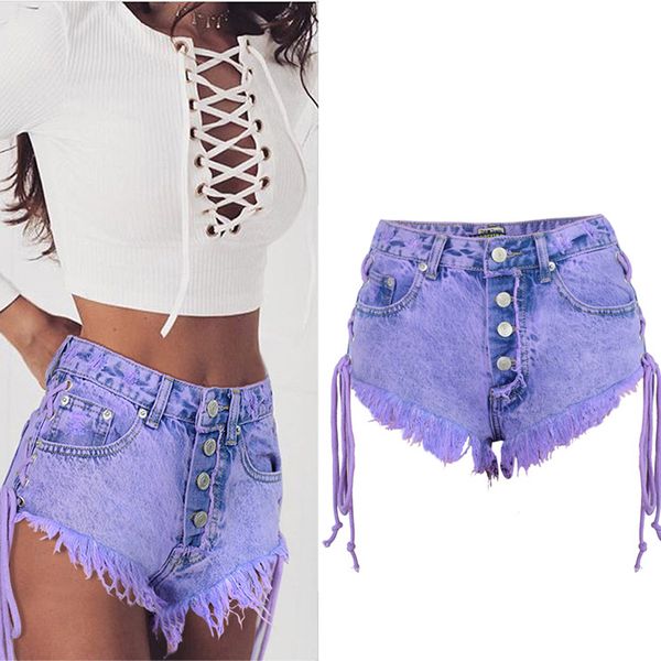 summer women high waist slim jeans new tassel button sequined zippers lace up shorts jeans femme casual short pants, Blue
summer women high waist slim jeans new tassel button sequined zippers lace up shorts jeans femme casual short pants, Blue