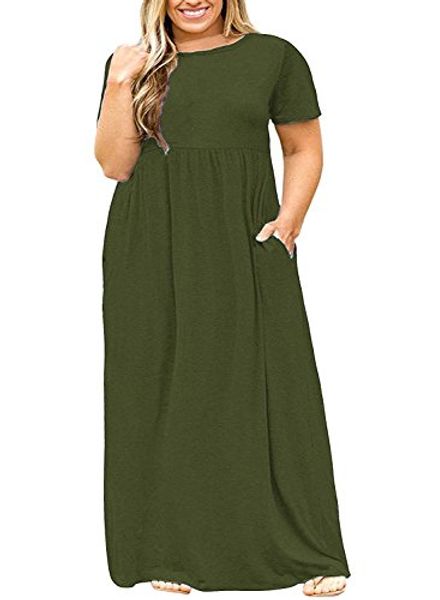 yonywa plus size womens dresses short sleeve casual loose plain long maxi t shirt dress with pockets, Black;gray
yonywa plus size womens dresses short sleeve casual loose plain long maxi t shirt dress with pockets, Black;gray