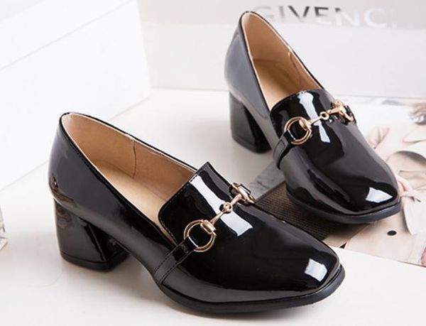 2019 women's shoes in spring and autumn with new style high heel coarse heel square head #33, Black
2019 women's shoes in spring and autumn with new style high heel coarse heel square head #33, Black