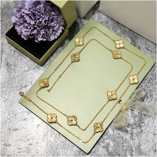 new exquisite clover carved 18k gold sweater necklace for women fashion brand luxury designer designer jewelry for women ing, Silver
new exquisite clover carved 18k gold sweater necklace for women fashion brand luxury designer designer jewelry for women ing, Silver