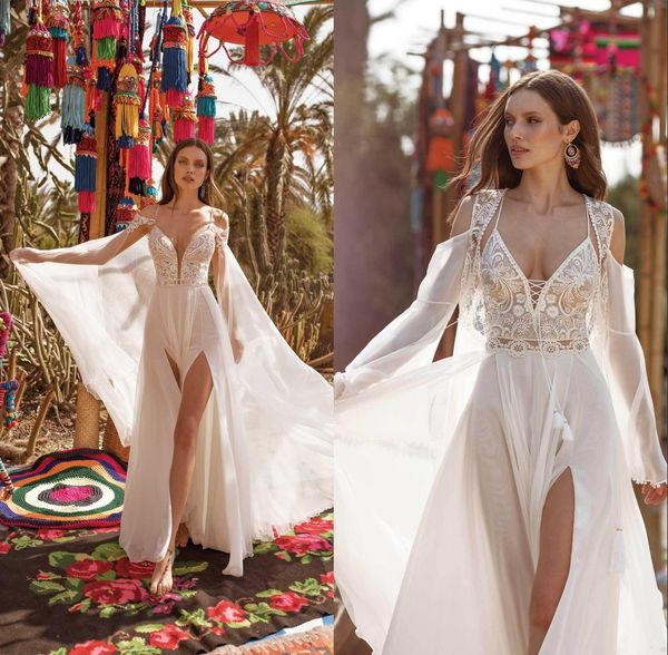 asaf dadush 2020 split tassel wedding dresses with wrap lace appliqued beach spaghetti v neck a line bridal gowns vestido de novia, White
asaf dadush 2020 split tassel wedding dresses with wrap lace appliqued beach spaghetti v neck a line bridal gowns vestido de novia, White