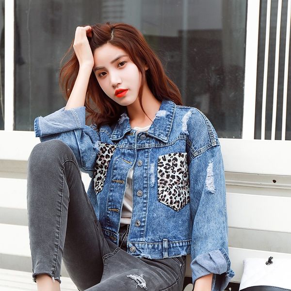 2019 new spring autumn hole leopard big pocket long sleeve loose denim jacket womens coat fashion coats jackets women harajuku, Black;brown
2019 new spring autumn hole leopard big pocket long sleeve loose denim jacket womens coat fashion coats jackets women harajuku, Black;brown
