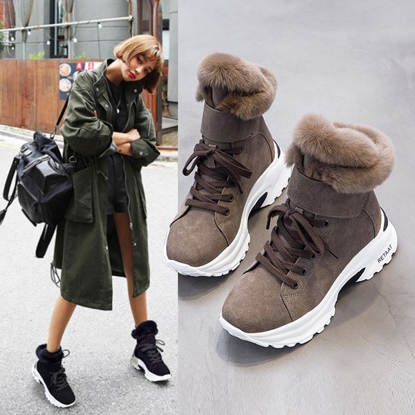 spring fashion lace-up wedges snow ankle boots for women genuine leather winter boots women warm cotton shoes zapatos de mujer, Black
spring fashion lace-up wedges snow ankle boots for women genuine leather winter boots women warm cotton shoes zapatos de mujer, Black